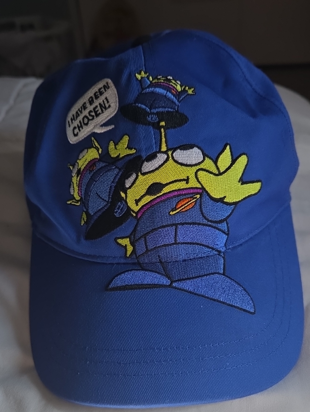 Blue Alien Character Baseball Cap - 'I Have Been Chosen'
